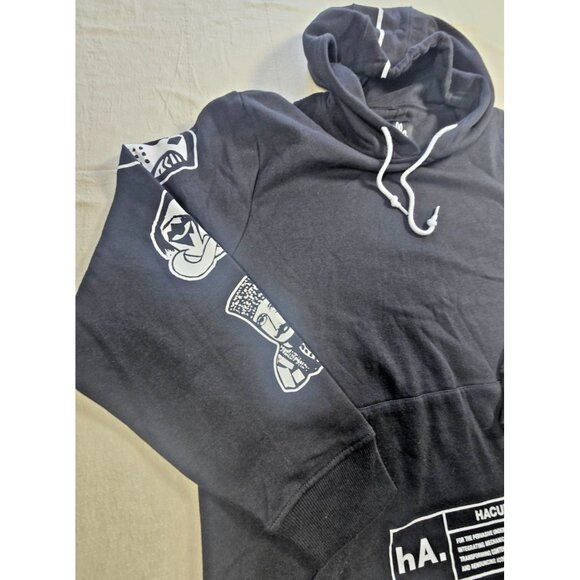 NWOT Haculla Hoodie Unisex 2XL Black Faces Graphic Pullover Streetwear RARE - Picture 3 of 16